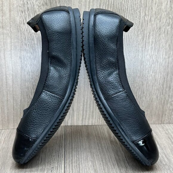 Josef Seibel Pippa 07 Ballet Flat Shoes Women Sz 37 Slip On Patent Leather Black - Picture 10 of 12